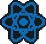 Logo do React em pixel art
